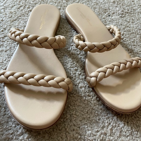 Gianvito Rossi Shoes - Gianvito Rossi Marley Flat Braided Two-Band Slide Sandals